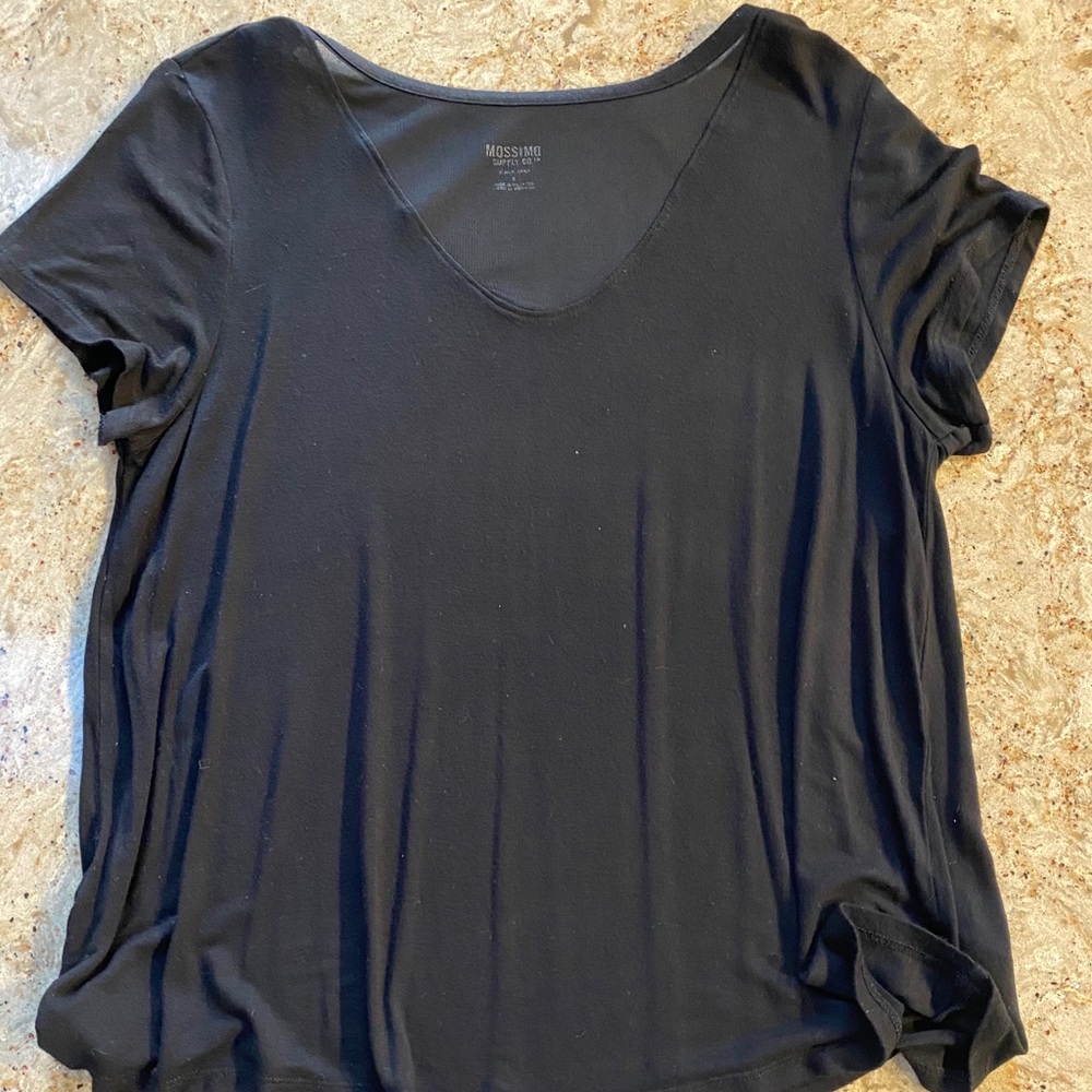 Black T-shirt with mesh cut out